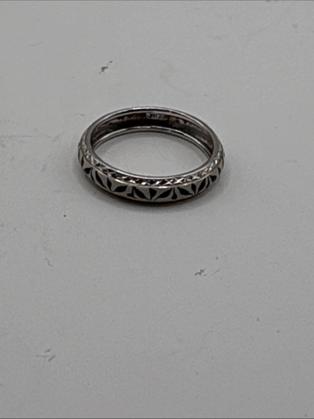 Sterling Silver Leaves Pattern Women's Band - Silver Size 5